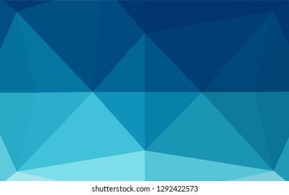 Dark BLUE vector hexagon mosaic texture. Geometric illustration in Origami style with gradient.  Triangular pattern for your business design.
