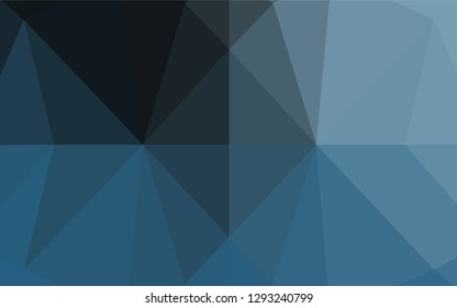 Dark BLUE vector hexagon mosaic template. A vague abstract illustration with gradient. The template can be used as a background for cell phones.