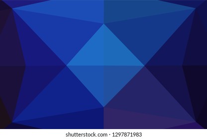 Dark BLUE vector hexagon mosaic texture. Colorful illustration in abstract style with gradient. The best triangular design for your business.