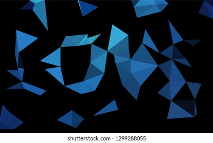 Dark BLUE vector hexagon mosaic template. Brand new colored illustration in blurry style with gradient. The polygonal design can be used for your web site.