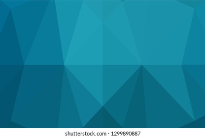 Dark BLUE vector hexagon mosaic cover. Creative geometric illustration in Origami style with gradient. A completely new template for your business design.
