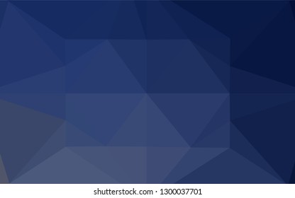 Dark BLUE vector hexagon mosaic cover. Shining colored illustration in a Brand new style. A completely new template for your business design.