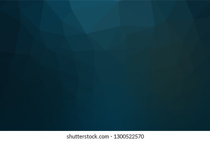 Dark BLUE vector hexagon mosaic template. An elegant bright illustration with gradient. Triangular pattern for your business design.