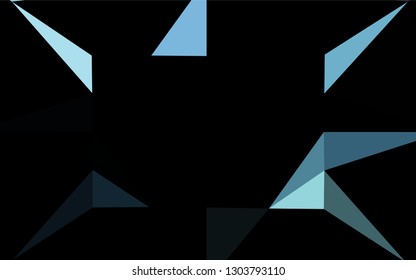 Dark BLUE vector hexagon mosaic texture. Geometric illustration in Origami style with gradient.  The elegant pattern can be used as part of a brand book.