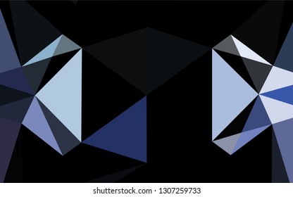Dark BLUE vector hexagon mosaic cover. Geometric illustration in Origami style with gradient.  A new texture for your design.