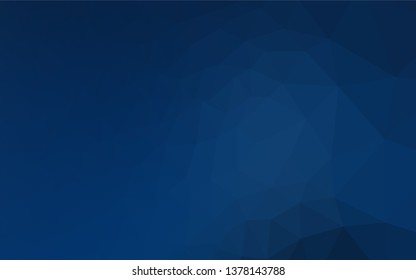 Dark BLUE vector hexagon mosaic cover. Colorful abstract illustration with gradient. The template can be used as a background for cell phones.