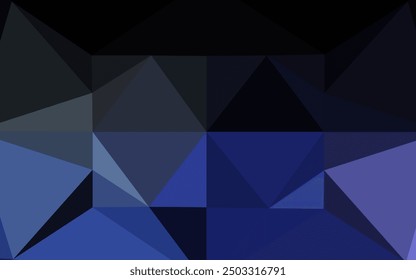 Dark BLUE vector hexagon mosaic template. Geometric illustration in Origami style with gradient.  The completely new template can be used for your brand book.
