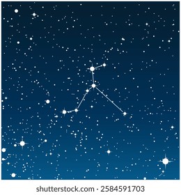 A dark blue vector illustration of the Columba constellation with glowing stars