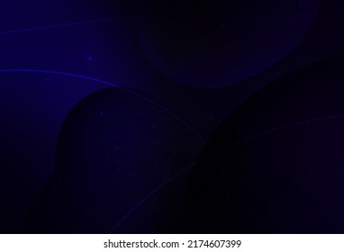 Dark BLUE vector Illustration with set of shining colorful abstract circles, lines. Blurred bubbles on abstract background with colorful gradient. Elegant design for wallpapers.