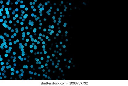 Dark BLUE vector illustration which consist of circles. Dotted gradient design for your business. Creative geometric background in halftone style with colored spots.