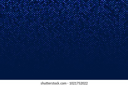 Dark BLUE vector illustration which consist of circles. Dotted gradient design for your business. Creative geometric background in halftone style with colored spots.