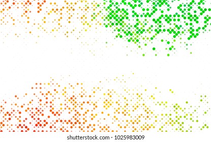 Dark BLUE vector illustration which consist of circles. Dotted gradient design for your business. Creative geometric background in halftone style with colored spots.