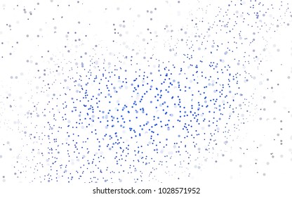 Dark BLUE vector illustration which consist of circles. Dotted gradient design for your business. Creative geometric background in halftone style with colored spots.