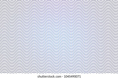 Dark BLUE vector illustration which consist of circles. Dotted gradient design for your business. Creative geometric background in halftone style with colored spots.