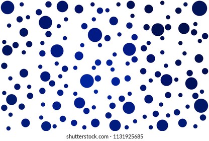 DARK BLUE vector illustration which consist of circles. Dotted gradient design for your business. Creative geometric background in halftone style with colored spots.
