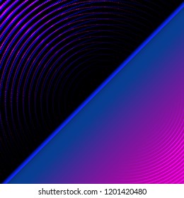 Dark blue vector illustration which consist of circles. Dotted gradient design for your business. Creative geometric background in halftone style with colored spots.