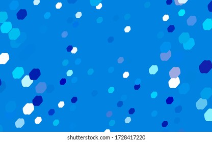 Ilustración vectorial AZUL oscuro que consiste en círculos. Diseño de gradiente con puntos para su negocio. Fondo geométrico creativo en estilo de semitono con puntos de color.