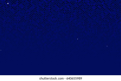 Dark BLUE vector illustration which consist of circles. Dotted gradient design for your business. Creative geometric background in halftone style with colored spots.