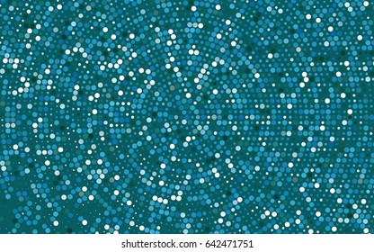 Dark BLUE vector illustration which consist of circles. Dotted gradient design for your business. Creative geometric background in halftone style with colored spots.