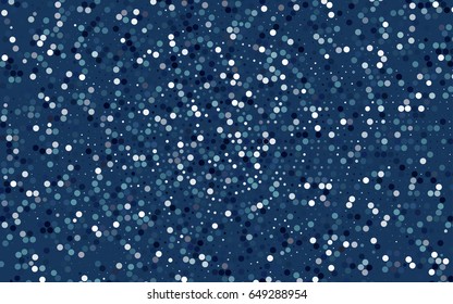 Dark BLUE vector illustration which consist of circles. Dotted gradient design for your business. Creative geometric background in halftone style with colored spots.