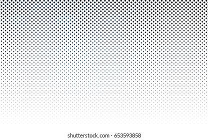 Dark BLUE vector illustration which consist of circles. Dotted gradient design for your business. Creative geometric background in halftone style with colored spots.