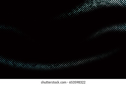 Dark BLUE vector illustration which consist of circles. Dotted gradient design for your business. Creative geometric background in halftone style with colored spots.