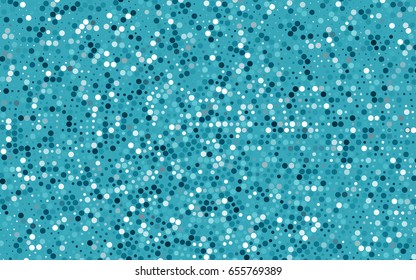 Dark BLUE vector illustration which consist of circles. Dotted gradient design for your business. Creative geometric background in halftone style with colored spots.