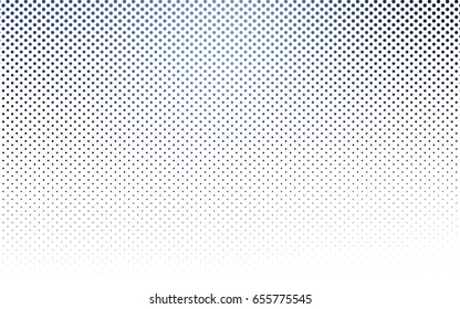 Dark BLUE vector illustration which consist of circles. Dotted gradient design for your business. Creative geometric background in halftone style with colored spots.