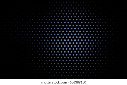 Dark BLUE vector illustration which consist of circles. Dotted gradient design for your business. Creative geometric background in halftone style with colored spots.