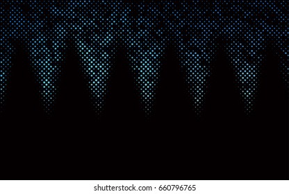 Dark BLUE vector illustration which consist of circles. Dotted gradient design for your business. Creative geometric background in halftone style with colored spots.