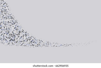 Dark BLUE vector illustration which consist of circles. Dotted gradient design for your business. Creative geometric background in halftone style with colored spots.