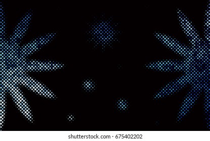 Dark BLUE vector illustration which consist of circles. Dotted gradient design for your business. Creative geometric background in halftone style with colored spots.