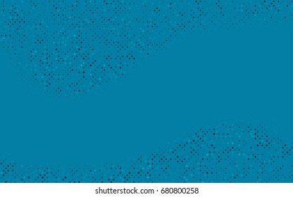 Dark BLUE vector illustration which consist of circles. Dotted gradient design for your business. Creative geometric background in halftone style with colored spots.