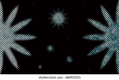 Dark BLUE vector illustration which consist of circles. Dotted gradient design for your business. Creative geometric background in halftone style with colored spots.