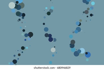 Dark BLUE vector illustration which consist of circles. Dotted gradient design for your business. Creative geometric background in halftone style with colored spots.