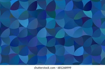 Dark BLUE vector illustration which consist of circles. Dotted gradient design for your business. Creative geometric background in halftone style with colored spots.