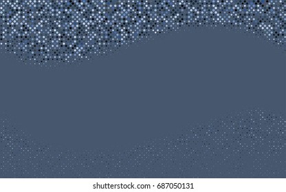 Dark BLUE vector illustration which consist of circles. Dotted gradient design for your business. Creative geometric background in halftone style with colored spots.