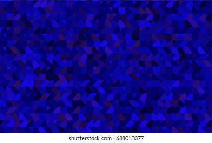 Dark BLUE vector illustration which consist of circles. Dotted gradient design for your business. Creative geometric background in halftone style with colored spots.