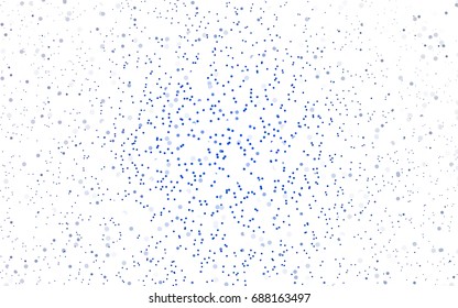 Dark BLUE vector illustration which consist of circles. Dotted gradient design for your business. Creative geometric background in halftone style with colored spots.