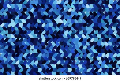 Dark BLUE vector illustration which consist of circles. Dotted gradient design for your business. Creative geometric background in halftone style with colored spots.
