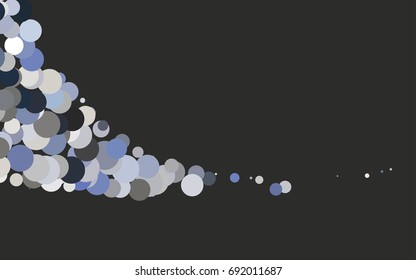 Dark BLUE vector illustration which consist of circles. Dotted gradient design for your business. Creative geometric background in halftone style with colored spots.