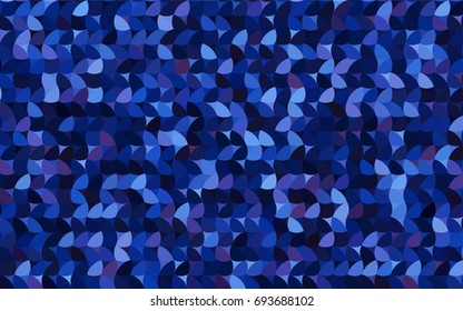 Dark BLUE vector illustration which consist of circles. Dotted gradient design for your business. Creative geometric background in halftone style with colored spots.