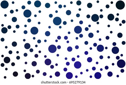 DARK BLUE vector illustration which consist of circles. Dotted gradient design for your business. Creative geometric background in halftone style with colored spots.