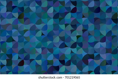 Dark BLUE vector illustration which consist of circles. Dotted gradient design for your business. Creative geometric background in halftone style with colored spots.