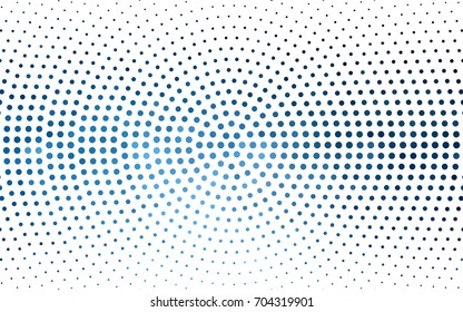 DARK BLUE vector illustration which consist of circles. Dotted gradient design for your business. Creative geometric background in halftone style with colored spots.