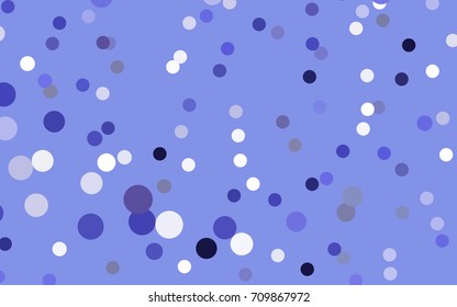 Dark BLUE vector illustration which consist of circles. Dotted gradient design for your business. Creative geometric background in halftone style with colored spots.