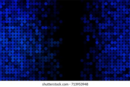 Dark BLUE vector illustration which consist of circles. Dotted gradient design for your business. Creative geometric background in halftone style with colored spots.