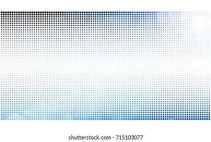DARK BLUE vector illustration which consist of circles. Dotted gradient design for your business. Creative geometric background in halftone style with colored spots.