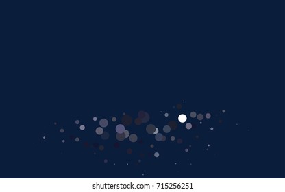 Dark BLUE vector illustration which consist of circles. Dotted gradient design for your business. Creative geometric background in halftone style with colored spots.