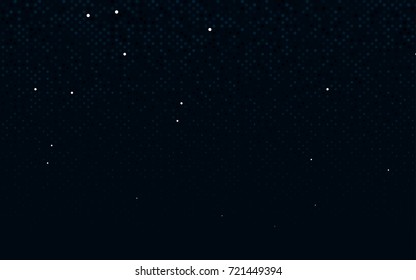 Dark BLUE vector illustration which consist of circles. Dotted gradient design for your business. Creative geometric background in halftone style with colored spots.